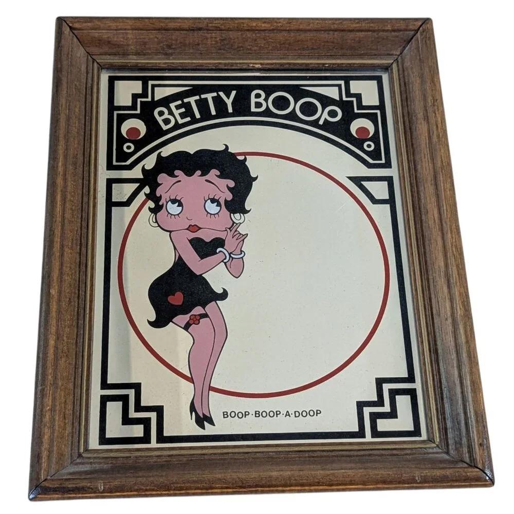 Vintage Betty Boop Collectible Wood Collectible Saloon Parlor Mirror